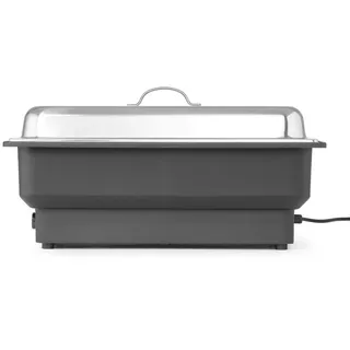 HENDI Chafing Dish Tellano, Speisenwärmer, Buffetwärmer, Wärmebehälter, 9L, 230V/900W, 573x348x(H) 284mm, Edelstahl, Polypropylen