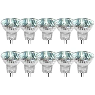 NCC-Licht 10 x Halogen Reflektor Leuchtmittel 20W GU4 12V MR11 warmweiß dimmbar Flood 30° (20 Watt)