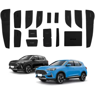 ECOZEN Gummimatten Antirutschmatten für MG HS/EHS(EV)/HS(Plug-in Hybrid) 2018-2024 wasserdicht rutschfest Anti Rutsch Matte MG HS Zubehör Gummimatte für Mittelkonsole Becherhalter Ablageboxen Türnaht