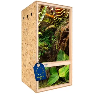Ita Hochterrarium 60x120x60 cm mit Seitenbelüftung & Integriertem Hygrometer - Holz Terrarium aus OSB-3 Platten - Terrarien für Reptilien, Schlangen, Amphibien - EU Produkt, FSC Zertifiziert