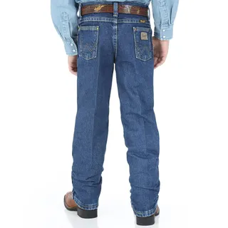 Wrangler Big Boys' Original Cowboy Cut George Strait Jeans,Heavy Denim Stone,10 Slim - 10 Slim