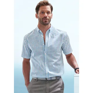 John Devin Kurzarmhemd JOHN DEVIN "Streifenhemd kurzarm mit Button-down-Kragen", Herren, Gr.