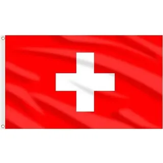 Flagge Schweizer 90x150cm Messing Ösen EM WM 2 Stück Schweiz Flagge