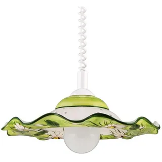 Helios Leuchten 2070511 Pendellampe Pendelleuchte Keramik | handbemalte Keramiklampe | Hängelampe für Esstisch Küche höhenverstellbar