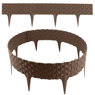 Aquagart Rasenkante Rattanoptik 80 x 10 cm 4 Stück Braun