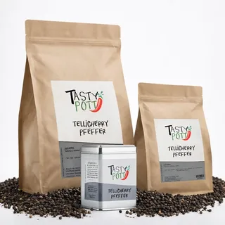 Tasty Pott Tellicherry Pfeffer , schwarz, ganz - im Beutel - 1000g
