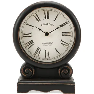 Nikky Home Kaminuhr, Retro-Tischuhr, geräuschlos, Nicht tickend, batteriebetrieben, Holz-Kaminuhr für Wohnzimmer, Schlafzimmer, Regaldekoration, Kamin, Bauernhaus-Dekor