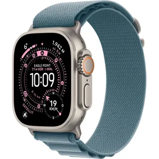 Apple Watch Ultra 3 GPS + Cellular 49 mm Titangehäuse Natur Alpine Loop Hellblau S