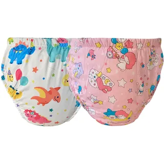 Kann wiederverwendet werden Dauerwaschbar Erwachsene Baby Töpfchen Windel Trainingsunterwäsche ABDL Inkontinenz Wasserdichte Trainingsinkontinenz Booster Pads Hosen 2er Pack (Dinosaur & Pink, XXL)