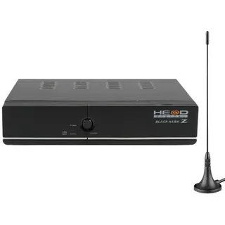 Medialink Head Black Hawk Z Full HD DVB-T2 Receiver mit DVB-T Antenne (1080p, H.265, HDMI, SCART)