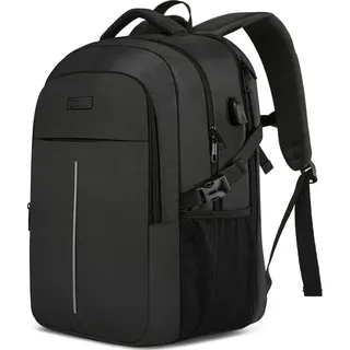 luxuskollektion Extra Groß Rucksack Herren 55L Schwarz USB Laptopfach