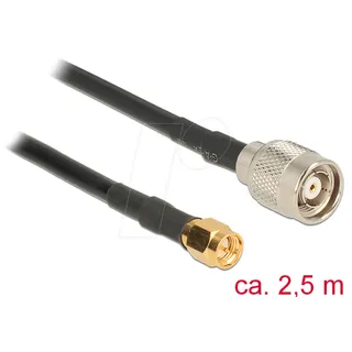 DeLock WLAN-Antennen Anschlusskabel [1x RP-TNC-Stecker - 1x SMA-Stecker] 2.5m Schwarz