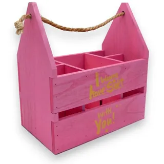 UNUS Flaschenhalter pink I wanna have sekt with you Holz Frauenhandtasche