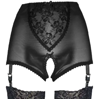 MEIHAOWEI Damen Strapsgürtel mit 6 Strap Strapsgürtel Lace Front Open für Strümpfe Dessous
