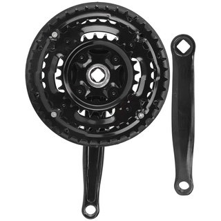 Keenso Kurbelgarnitur aus Kohlenstoffstahl, 24–34–42 Zähne, Mountainbike-Kurbelgarnitur, 170 Mm, für 21/24/27-Gang-Mountainbike-Antriebskomponenten Fahrräder und Ersatzteile Fahrräder und Zubehör