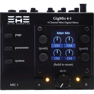 Elite Acoustics GigMix 4-1, kompakter 4-Kanal Digitalmixer mit LC-Display