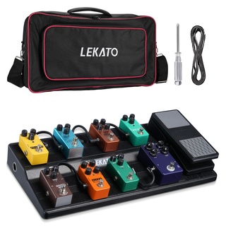 LEKATO Gitarre Pedal Board Case, Gitarre Pedalboard mit Tasche, 51 * 30 * 10cm Gitarren Effektboard, eingebaut Power-Supply-Raum, mit Montageband