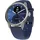 42 mm silber, Silikonarmband blau