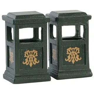 Lemax - Green Trash Can - Set of 2