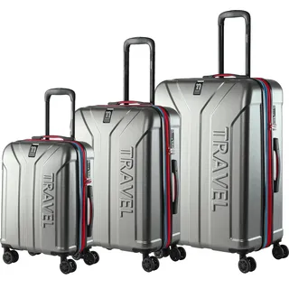 monzana Hartschalenkofferset Premium 3-tlg Silber-Grau