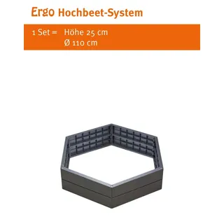 GARANTIA ERGO Hochbeet System Ø110 x 25 cm Schwarz