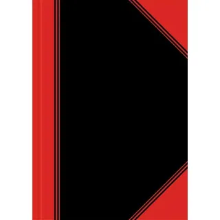 Bantex Notizbuch Chinakladde A5 kariert, schwarz/rot Hardcover 192 Seiten, 1 St.