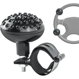 mongtsamz Lenkradknauf Lenkknauf Traktor, Universal Lenkrad Knauf Abnehmbar Lenkradknauf Spinner Massierbar Lenkhilfe Traktor Steuerrad Drehknopf für Auto LKW Gabelstapler Boot, 1 Stück, Schwarz
