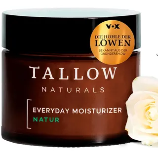 TALLOW Naturals Everyday Moisturizer Natur – BEKANNT AUS DER HÖHLE DER LÖWEN - Rindertalg Creme mit Jojobaöl, Bio Beef Tallow Skincare, Tagescreme aus Deutschland von grasgefütterten Rindern (50ml)