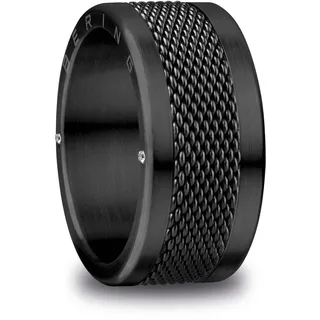 BERING Unisex Ring in schwarz - Arctic Symphony Collection aus Edelstahl - Arve 11