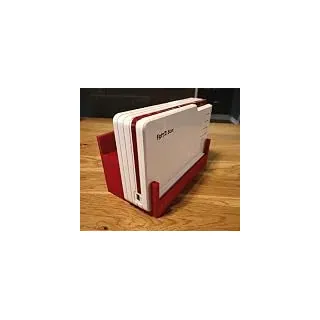 Special Edition Premium Clever Wandhalter für AVM FRITZBox 5690 Pro rot I Edelstahl (Transparentes Rot)