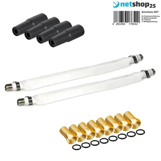 netshop 25 Selfsat H30D2+ Flachantenne Twin mit Fensterhalterung + netshop 25 Anschluss Set (2 Fensterdurchführung + 8 F-Stecker + 4 Wetterschutztüllen + 1 Montageanleitung) HD Sat Anlage
