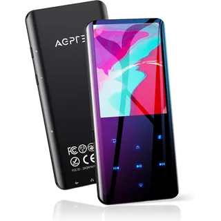 AGPTEK MP3 Player 64GB Bluetooth 5.3 2,4Zoll TFT Touch HiFi Radio Schwarz