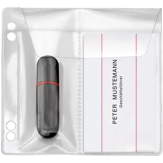 VELOFLEX 4377010 - USB Stick-Hüllen für je 2 USB-Sticks 10 x 10 cm, aus PP, mit seitlichem Abheftrand, transparent, 5 Stück