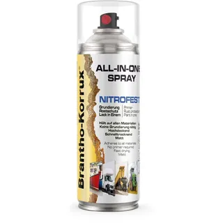 Brantho Korrux Rostschutzlack - All-in-One Sprühdose 1-K nitrofeste Metallschutzfarben Matt - 400ml Spraydose Nitrofest Weiss Matt RAL9010