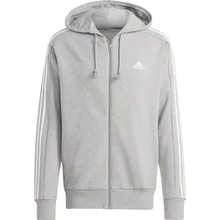 adidas 3-Streifen French Terry Reißverschlusspullover Medium Grey Heather / White S