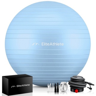 EliteAthlete EliteAthlete® Gymnastikball Sitzball Büro ergonomisch mit Anti Burst System - Fitness Pilates Schwangerschaft - Schwangerschaftsball Fitnessball Yogaball - Yoga Ball inkl. Luftpumpe