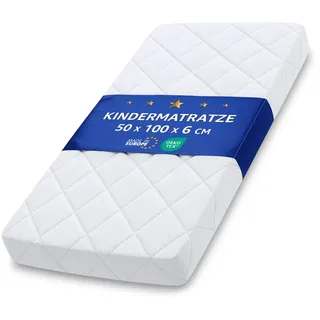 Totsy Baby Matratze Kinderbett Babybett 50x100 cm Schaumstoff atmungsaktiv mit Weiß Bezug - Weiß