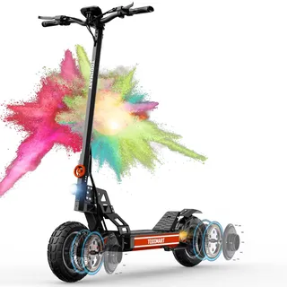 E Scooter, Fährt 65–90 km, 48 V 20.8 Ah,10 Zoll Elektroroller Tubeless Offroad, Elektro Scooter 150 kg Tragkraft, Doppelte Federung, Schlüssel Start - TODIMART S9/S13 Faltbarer Escooter