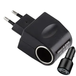 Autoadapter für Steckdose,Adapterstecker für Auto | 220 V auf 12 V mit LED-Anzeige, Feuerzeug-Konverter,Schwarzer Kfz-Zubehör-Wechselstrom-Gleichstrom-Autoadapter für Armaturenbrettkamera, Telefone, A