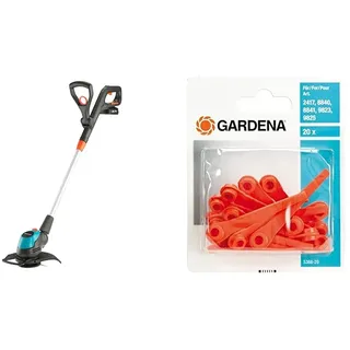Gardena Akku-Trimmer EasyCut 23/18V P4A Ready-to-Use Set & Ersatzmesser RotorCut: Ersatzmesser für Rasentrimmer und Akkutrimmer, Kunststoff-Messer, leicht auswechselbar, 20 Stück (5368-20)