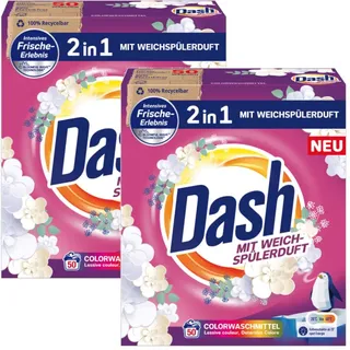 Dash 2in1 Colorwaschmittel Pulver I Weichspülerduft | 100 Waschladungen | 6 kg | Gr.: onesize