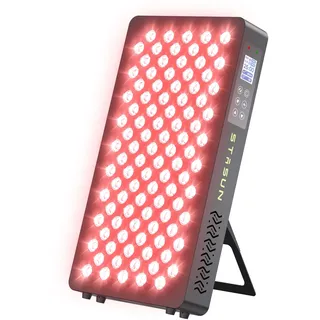 STASUN Dual-Chip Rotlicht Therapiegerät,4 Spektren 660&850nm Vollkörper-Rotlichtlampe,100 LEDs 500W Infrarotlampe für Gesichtsbehandlung, Kosmetik, Muskelaufbau