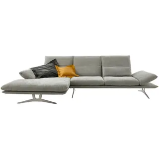 Koinor Ecksofa, Grau, Textil, Uni, 3-Sitzer, Ottomane links, L-Form, 314x159 cm, Goldenes M, Fußauswahl, Stoffauswahl, seitenverkehrt erhältlich, Hocker Rücken echt, individuell planbar, in den Filialen erhältlich, Wohnzimmer, Sofas & Couches, Wohnlandschaften, Ecksofas