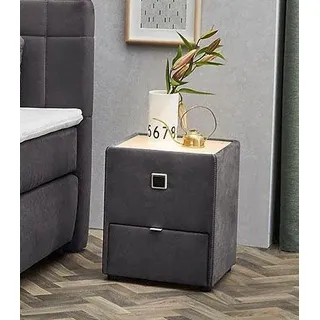 Jockenhöfer Nachtkonsole JOCKENHÖFER GRUPPE "Lancy", grau (dunkelgrau 493, 19), B:42,5cm H:53cm T:45cm, Glas, Holzwerkstoff, Sideboards, Nachtkonsole, mit LED-Beleuchtung