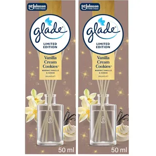 Glade Raumduft Duftstäbchen, Für Zuhause und das Badezimmer, Mit natürlichen Ölen, Vanilla Cream Cookies, Hält 15 Wochen, 50 ml (Packung mit 2)
