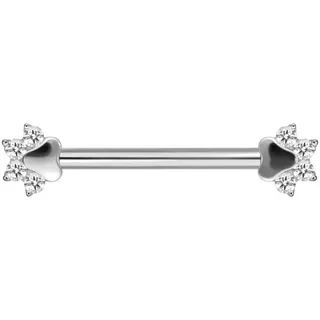 PIERCINGLINE Titan Nippelpiercing mit Innengewinde KRISTALLPFOTE
