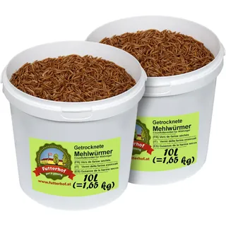 Futterhof getrocknete Mehlwürmer 2x10 L Eimer (= 3,30 kg)