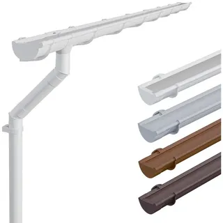 Inefa Dachrinnen Set Kunststoff NW125 halbrund 6m Weiß
