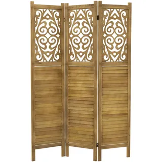 ML-Design Paravent 3-teilig Tokio Natur 170x121 cm aus Paulownienholz