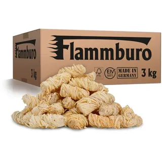 FLAMMBURO Grillanzünder Anzündwolle - Öko-Anzünder als Grillanzünder und Kaminanzünder, 3 kg, NACHHALTIGKEIT 100%: Produkt aus nachwachsenden Rohstoffen